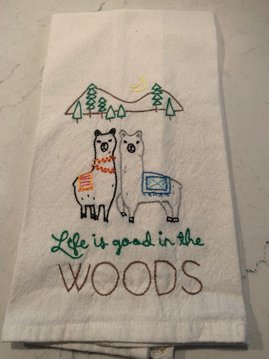 Hand Embroidered Tea Towel